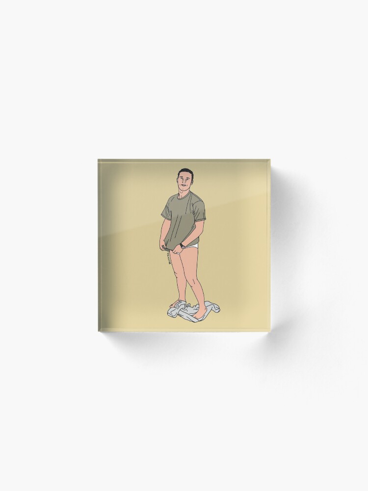 Alternate view of After His Morning Workout Acrylic Block
