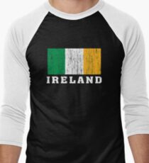 Ireland Flag Men's Baseball ¾ T-Shirt