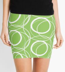 Swirly Whirly Random Circles Green Mini Skirt