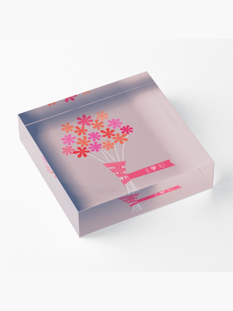 Alternate view of Flowers for You! Acrylic Block