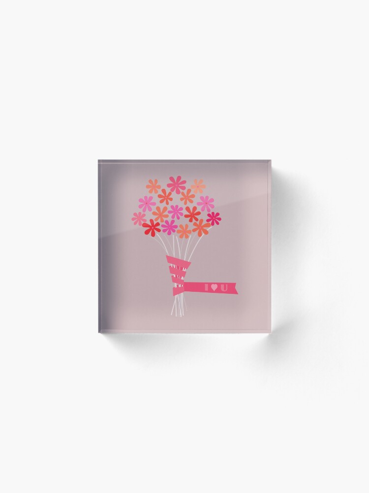 Alternate view of Flowers for You! Acrylic Block