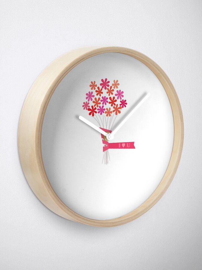 Alternate view of Flowers for You! Clock