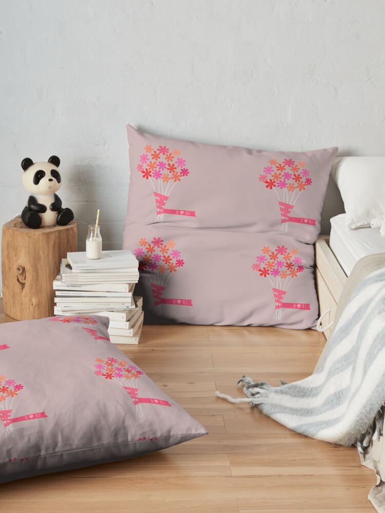 Alternate view of Flowers for You! Floor Pillow