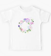 floral watercolor illustration lilac flowers pattern Kids Tee