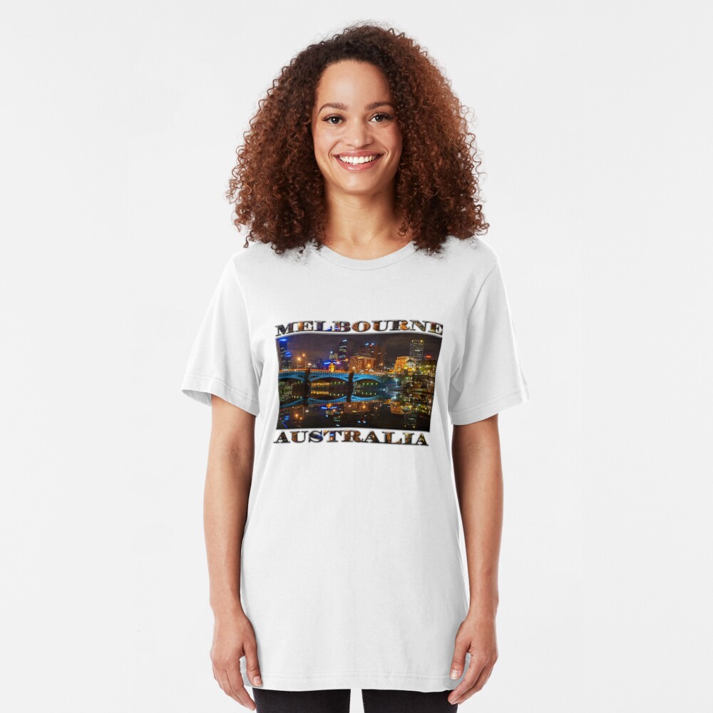 Reflective City (widescreen poster edition on white) Slim Fit T-Shirt