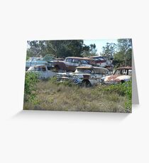 Peak Hill car wrecks - pile up Greeting Card