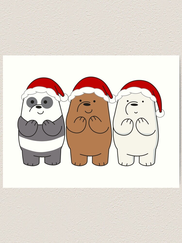 Alternate view of We Bare Bears Xmas Art Print