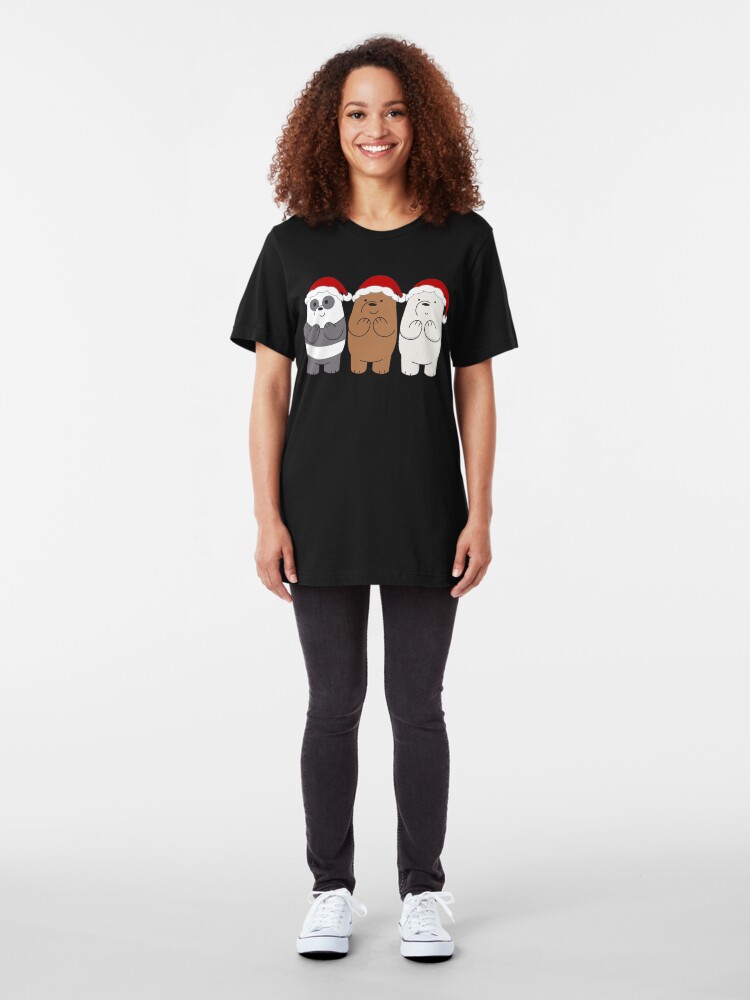 Alternate view of We Bare Bears Xmas Slim Fit T-Shirt