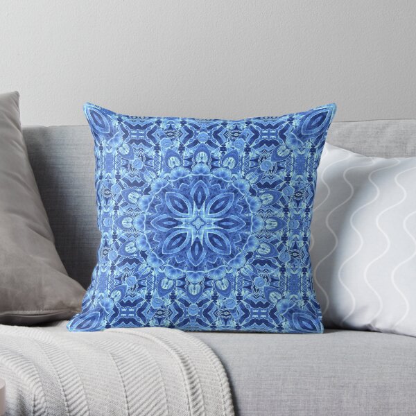 Star Fall - Cold Blue Throw Pillow
