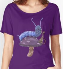 Who Are You? The Wonderland Caterpillar on Mushroom Women's Relaxed Fit T-Shirt