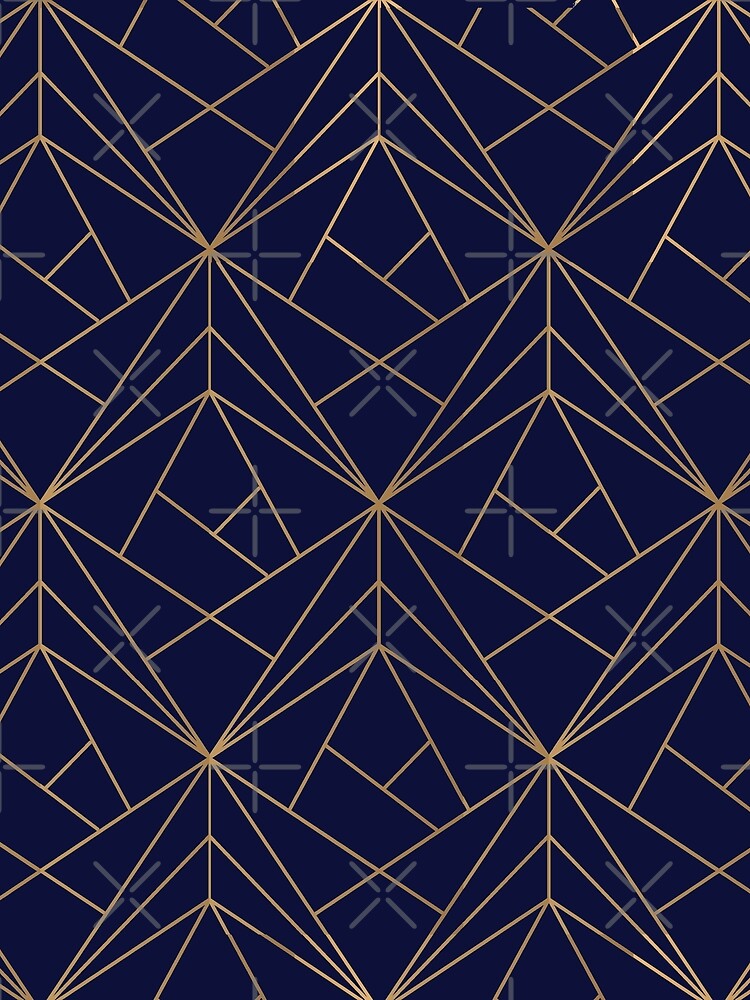 Navy Gold Geometric Pattern by koovox