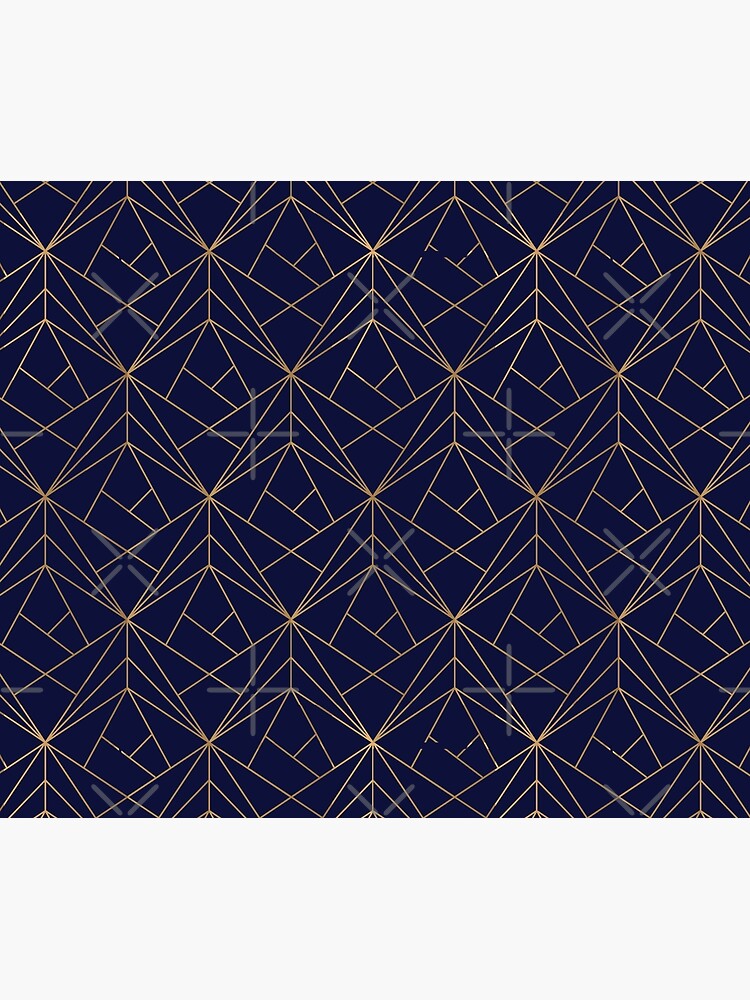 Navy Gold Geometric Pattern by koovox