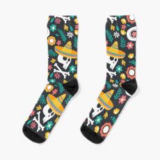 Halloween : Skulls of the Day of the Dead pattern Socks