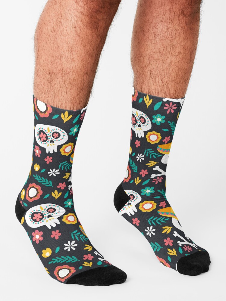 Alternate view of Halloween : Skulls of the Day of the Dead pattern Socks