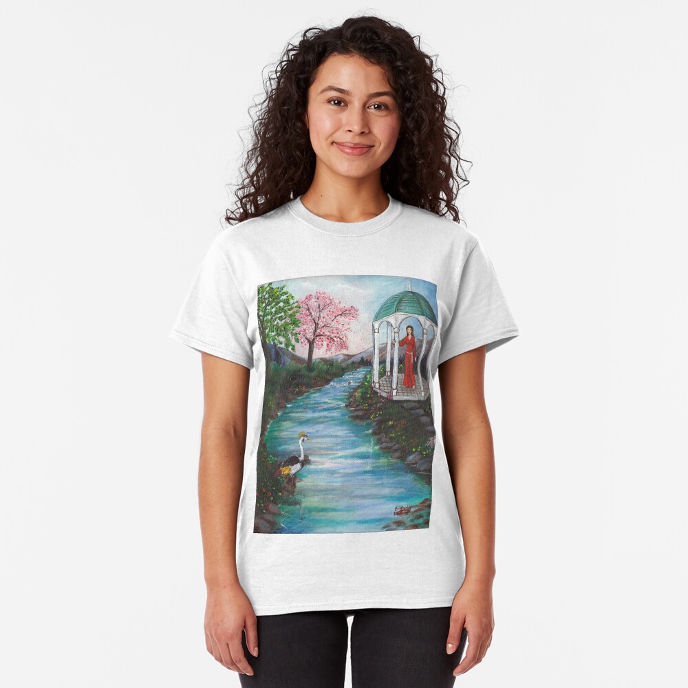Gazebo with Lady in Red Classic T-Shirt
