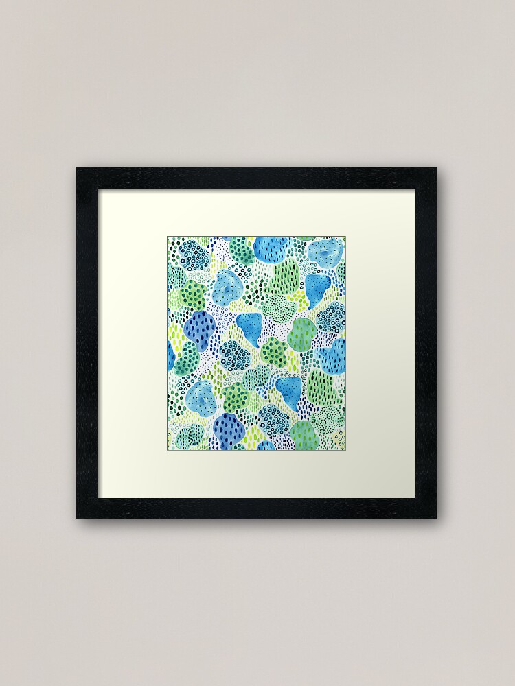 Alternate view of Watercolor Abstract Patch Framed Art Print