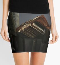 Ancient Library #2 Book Flowers Mini Skirt