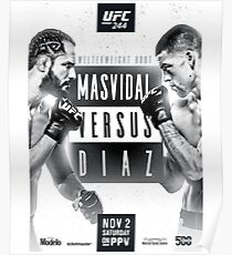 Jorge Masvidal Vs Nate Diaz Official UFC 244 Merch Poster