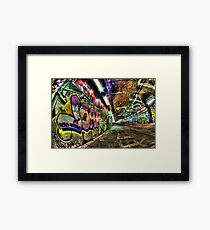 Graffiti Tunnel, London Framed Print