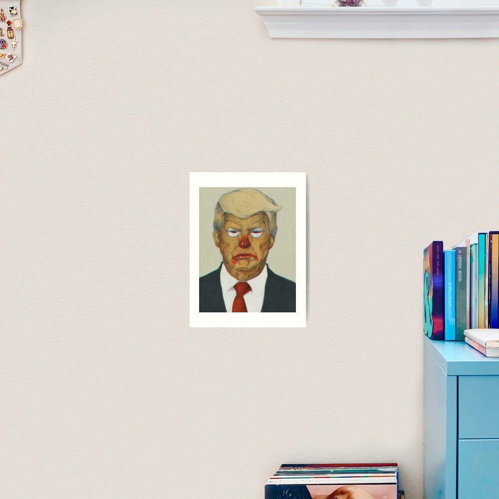 Loud Clown Trump Portrait | Digitally Manipulated Graphite Drawing Art Print