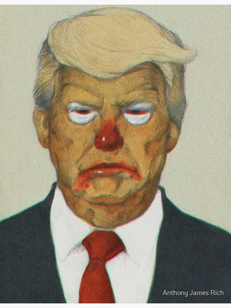Loud Clown Trump Portrait | Digitally Manipulated Graphite Drawing by AJRart