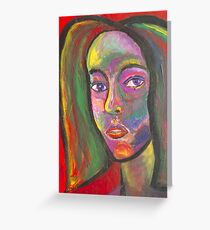 MULTI-COLORED SELF PORTRAIT Greeting Card