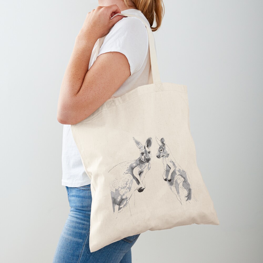 Kangaroos Black and White Tote Bag