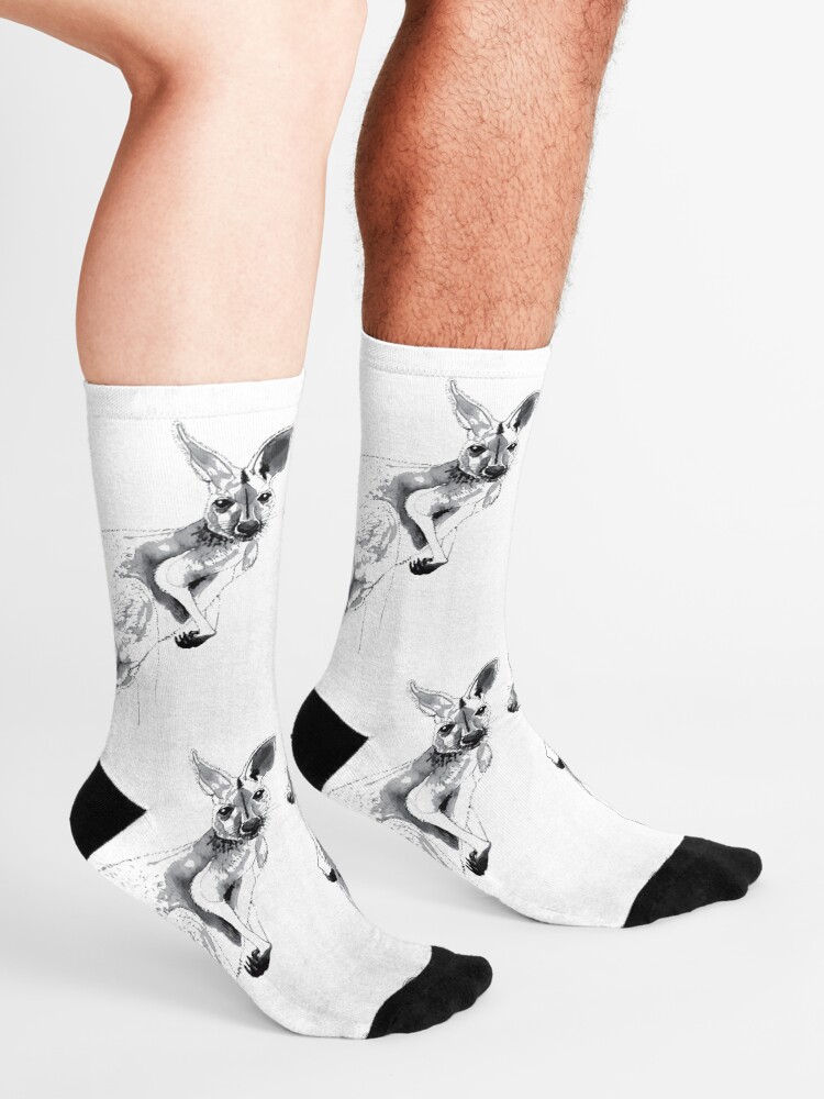 Alternate view of Kangaroos Black and White Socks