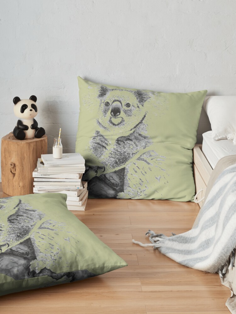 Alternate view of Koala Black and White Floor Pillow