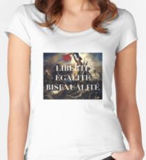 Camiseta entallada de cuello ancho LIBERTE EGALITE BISEXUALITE