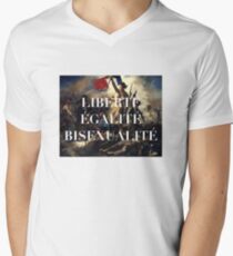 Camiseta para hombre de cuello en v LIBERTE EGALITE BISEXUALITE