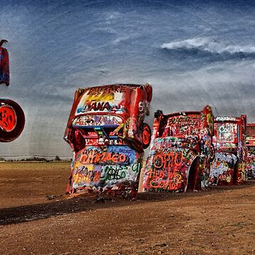 Artwork thumbnail, Cadillac Ranch on Route 66 by WarrenPHarris