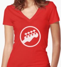 Bass Headstock T-shirt (Scott Pilgrim) Women's Fitted V-Neck T-Shirt