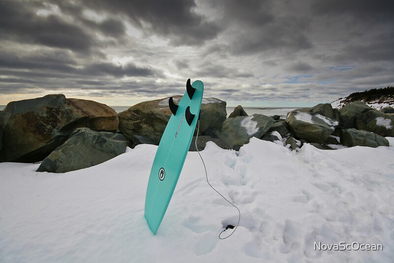 "Surfboard in the Snow" by NovaScOcean Redbubble