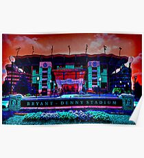 Alabama Crimson Flut Bryant Denny Stadium Poster