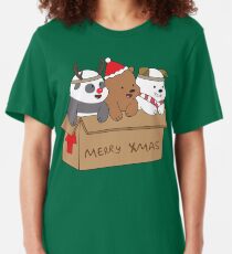 We Bare Bears Xmas Slim Fit T-Shirt