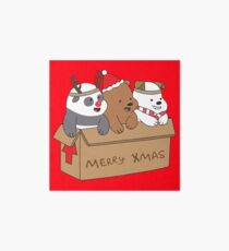 We Bare Bears Xmas Art Board Print