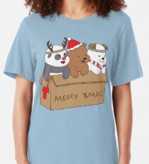 We Bare Bears Xmas Slim Fit T-Shirt