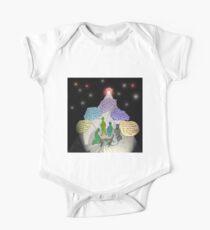 3 E.T. wise men visit Bethlehem in a Starship from the east One Piece - Short Sleeve