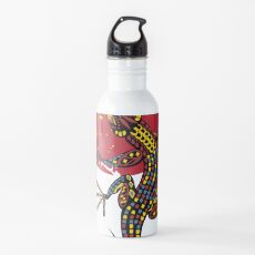 Eidechse, welche die Sonne undeutlich macht Trinkflasche