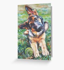 German Shepherd Fine Art Painting Greeting Card