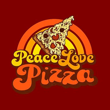 Artwork thumbnail, Peace Love Pizza - Retro Rainbow by jitterfly