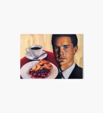 Twin Peaks -- Agent Cooper with a Damn Good Cup of Coffee and A Slice of Cherry Pie Art Board Print