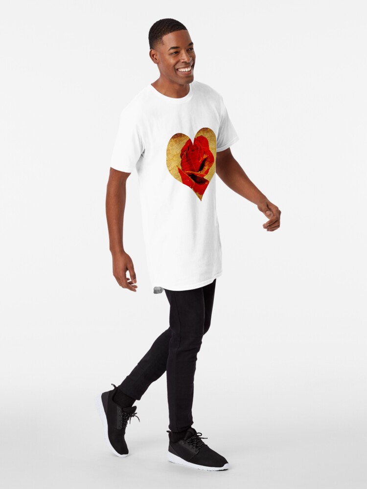 Alternate view of Rose,love,grunge,red. Long T-Shirt
