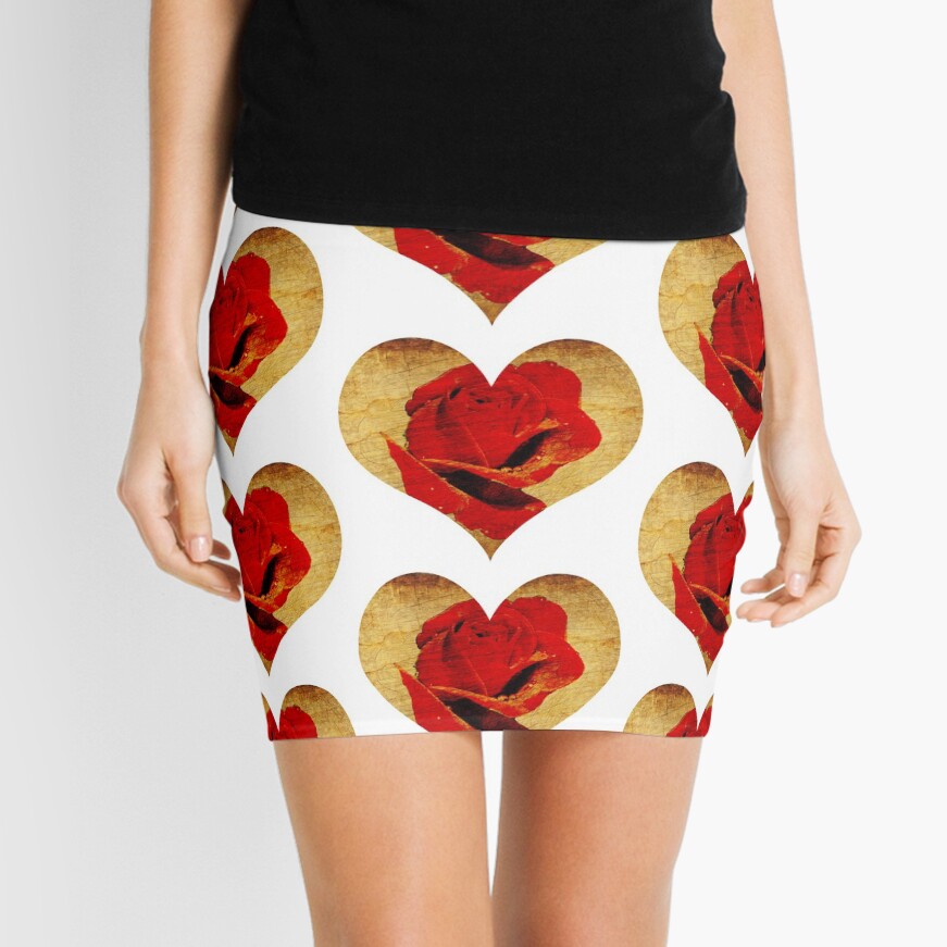 Rose,love,grunge,red. Mini Skirt