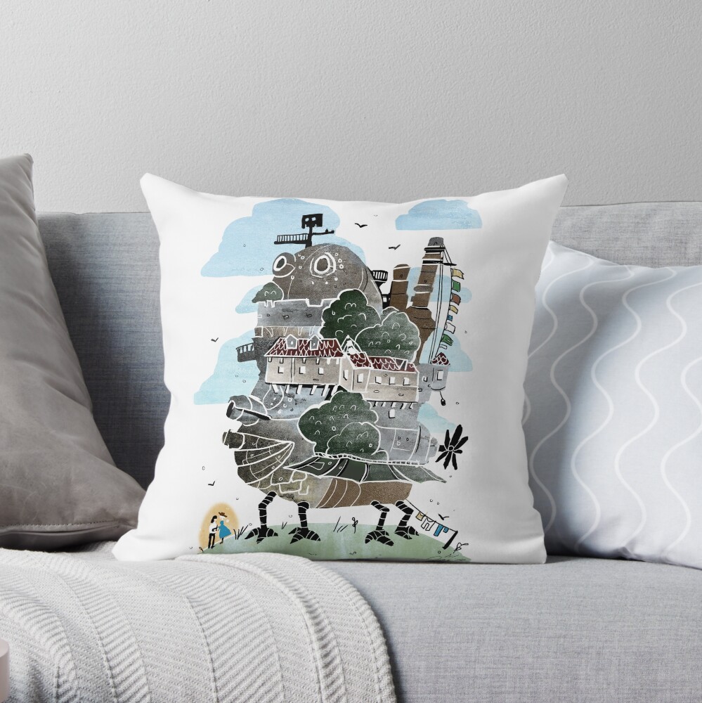 The Moving Castle Throw Pillow