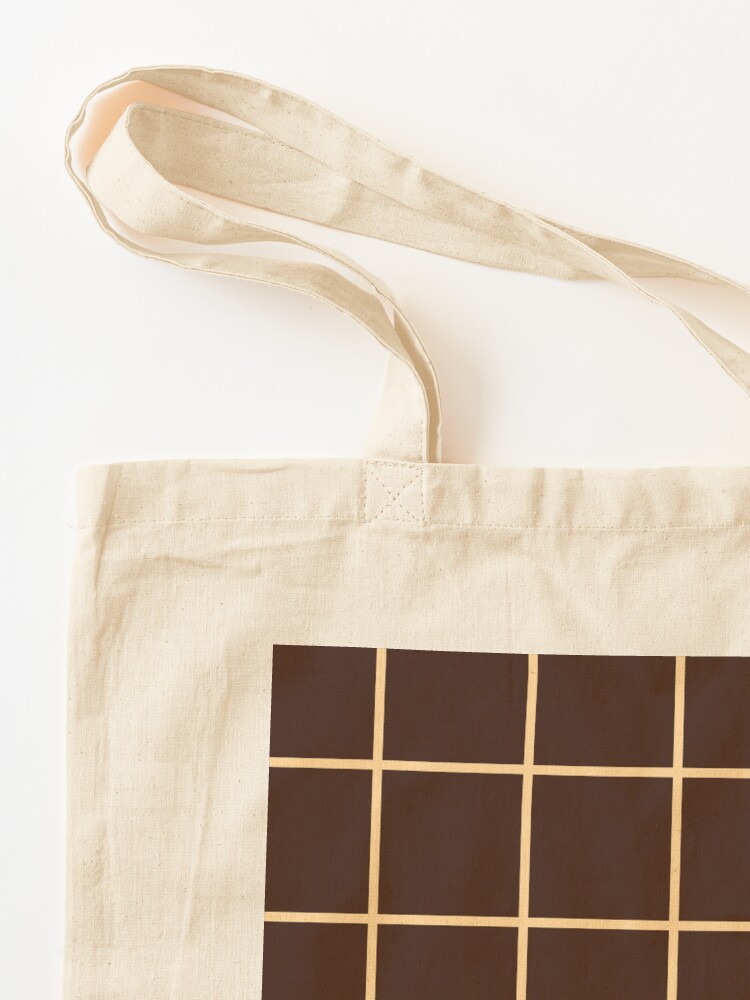 Alternate view of Brown Squares Graph Grid Illusion Tote Bag
