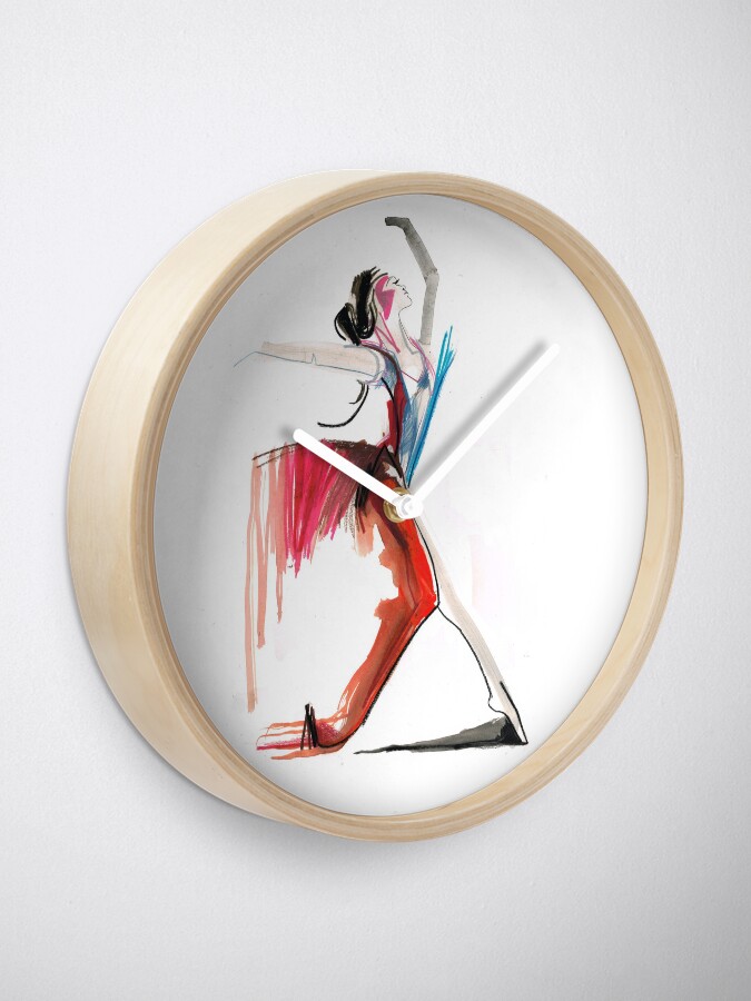 Alternate view of Expressive Ballerina Dance Drawing Clock