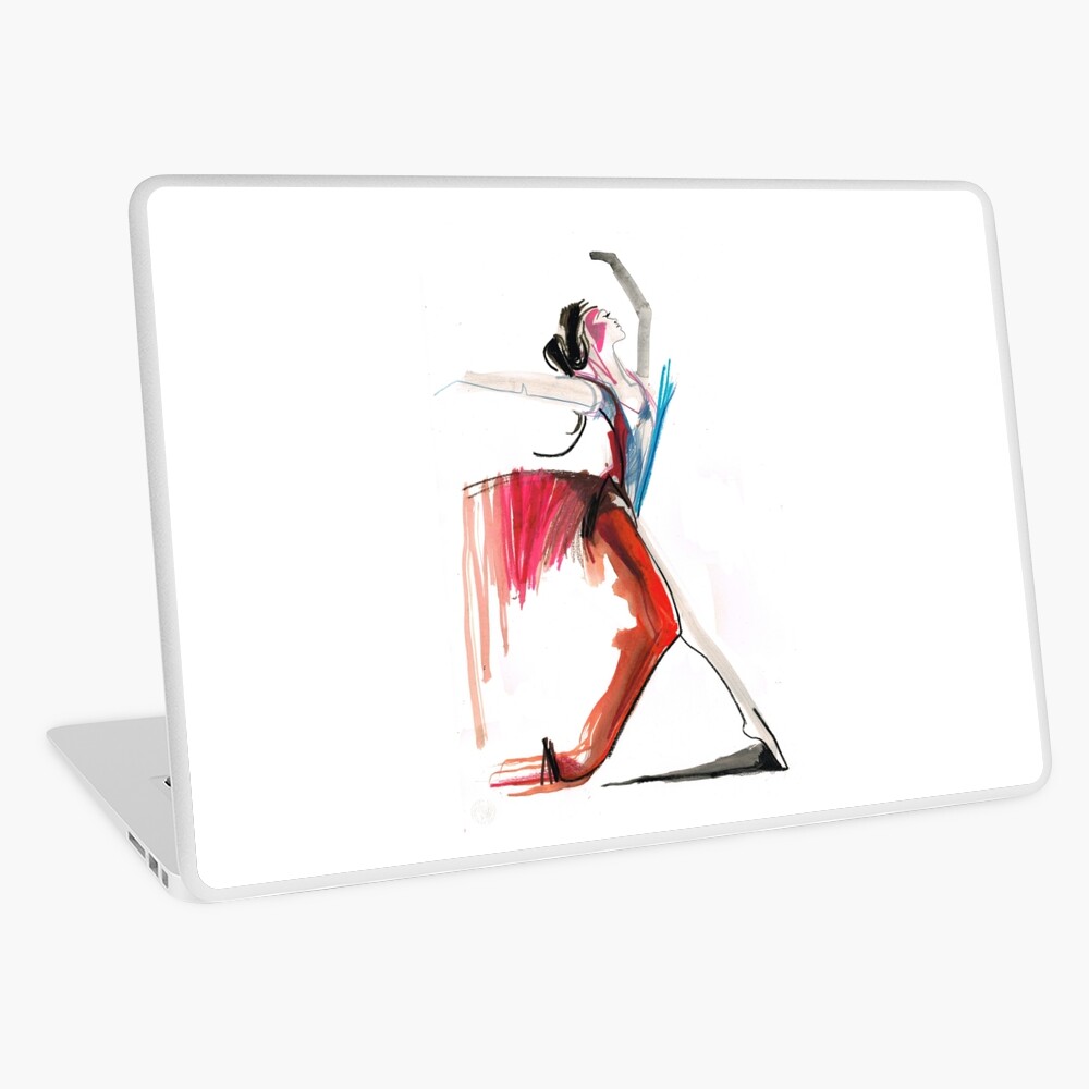 Expressive Ballerina Dance Drawing Laptop Skin