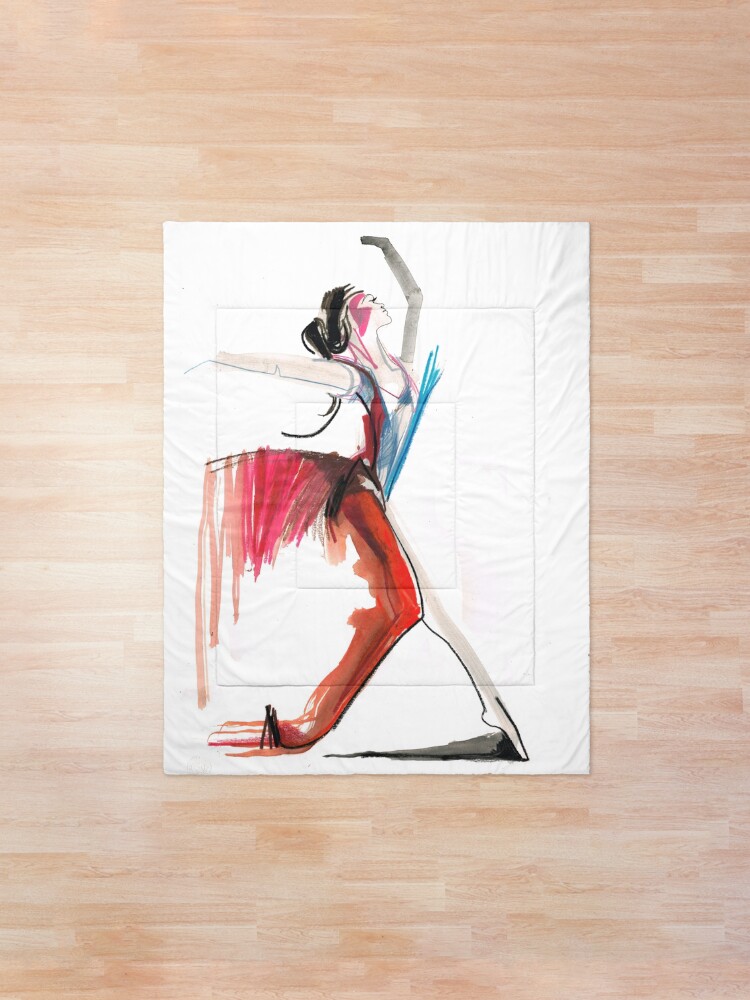 Alternate view of Expressive Ballerina Dance Drawing Comforter